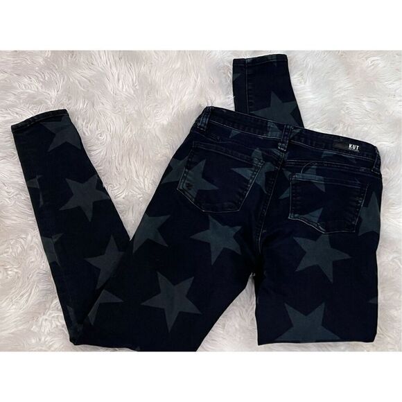 KUT From The Kloth Mia Toothpick Skinny Jeans With Stars Size 0 - Picture 3 of 4